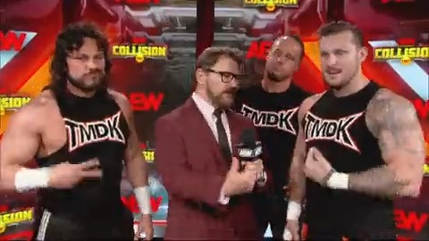 #TMDK just dropped the mic on the AEW World Trios Champs #TheAcclaimed &amp; Daddy Ass before they face-off for the Titles TOMORROW at #AEWWrestleDream ZERO HOUR at 7/4p! Watch #AEWCollision Live on TNT! Tito Escondido 悪い男ティト | Shane Haste | Mikey Nicholls