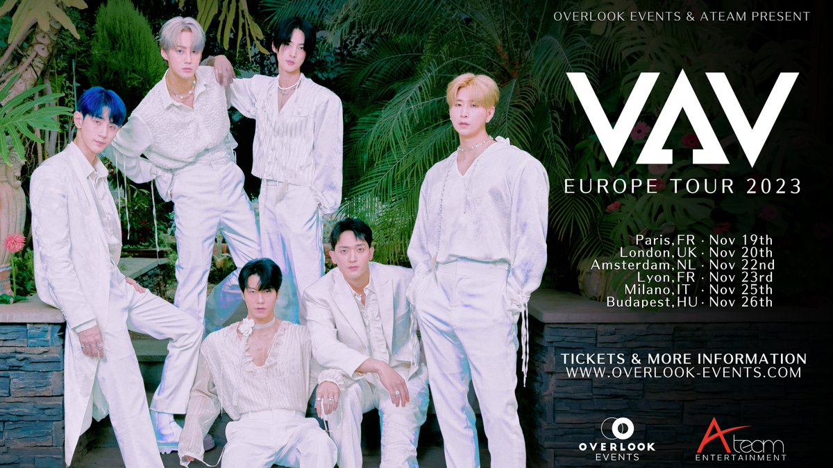 VAV EUROPE TOUR 2023 📍Schedule 🇫🇷 Nov 19th | Paris, FR 🇬🇧 Nov 20th | London, UK 🇳🇱 Nov 22nd | Amsterdam, NL 🇫🇷 Nov 23rd | Lyon, FR 🇮🇹 Nov 25th | Milano, IT 🇭🇺 Nov 26th | Budapest, HU VAMPZ! See you soon~❤ More info ▶ @TorpedoOverlook #VAV #브이에이브이 #VAVinEUROPE