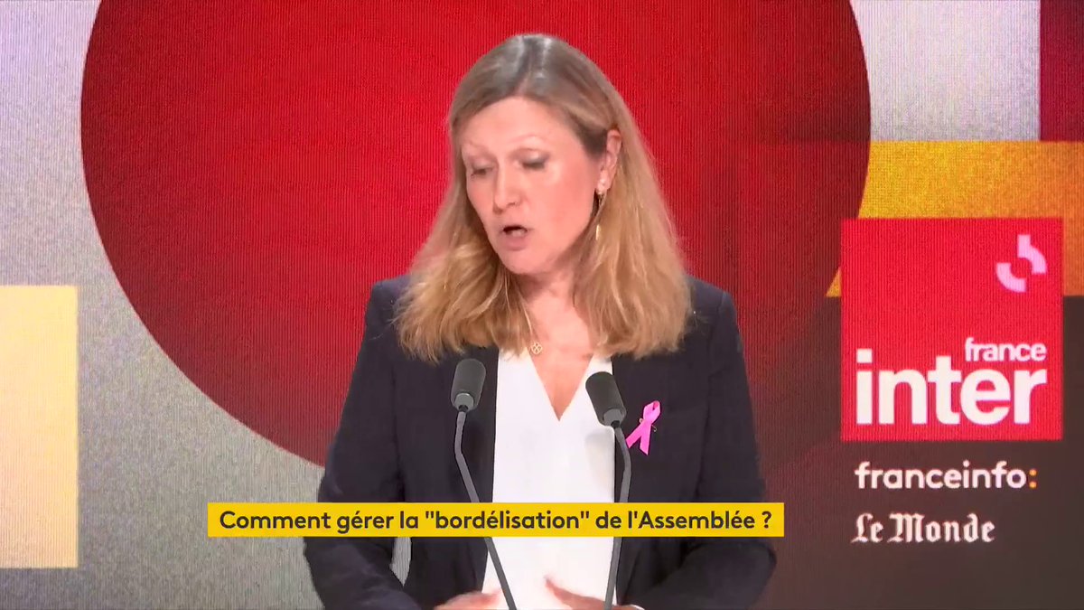 "Ce chahut choque nos concitoyens" La présidente de l'Assemblée nationale Yaël Braun-Pivet refuse une deuxième année de "bazar" dans l'hémicycle : "Je ne laisserai plus rien passer, parce que nos compatriotes ne le supportent pas". #QuestionsPol