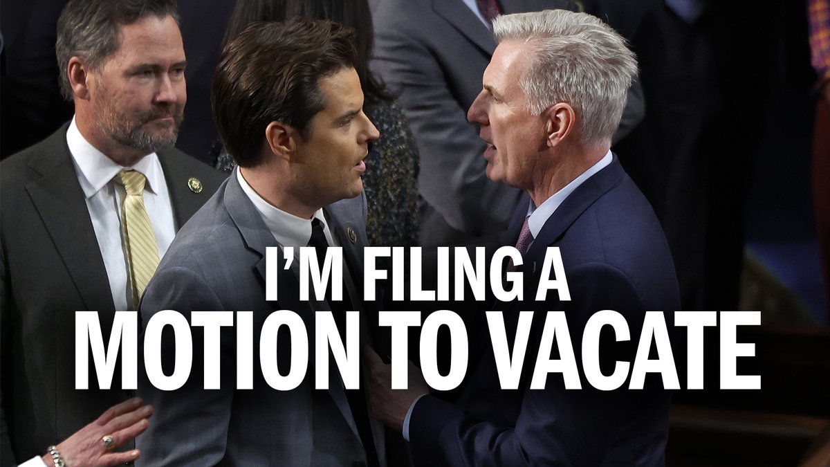 I will file a motion to vacate against Kevin McCarthy this week.