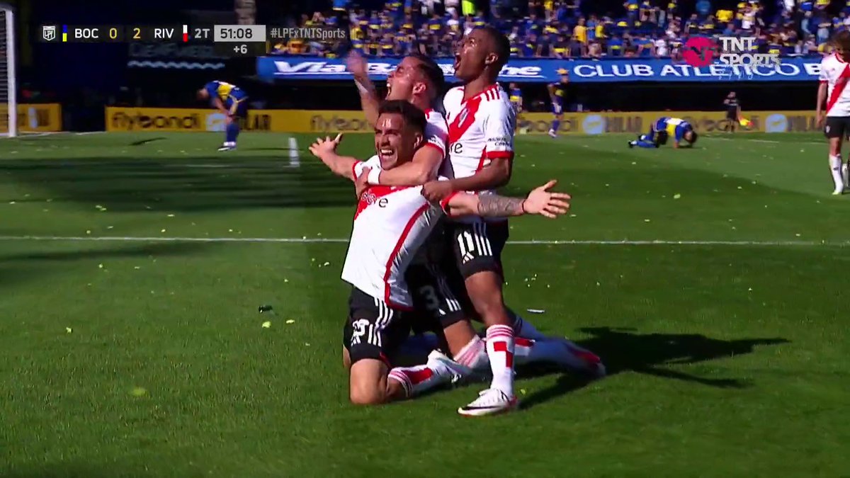 El gol de Enzo Díaz para liquidar el #Superclásico: Boca 0 - River 2.