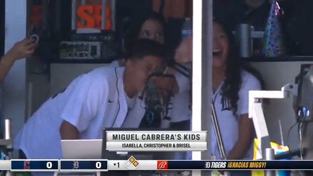 Miguel Cabrera's kids announcing him walking to the plate 🙌 (via Detroit Tigers)