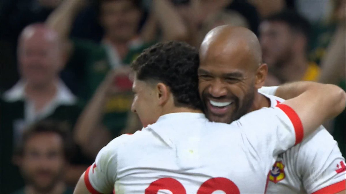 Sensational end-to-end rugby! 💯 Patrick Pellegrini collects from his own kicks to get Tonga's THIRD against the Springboks 👏