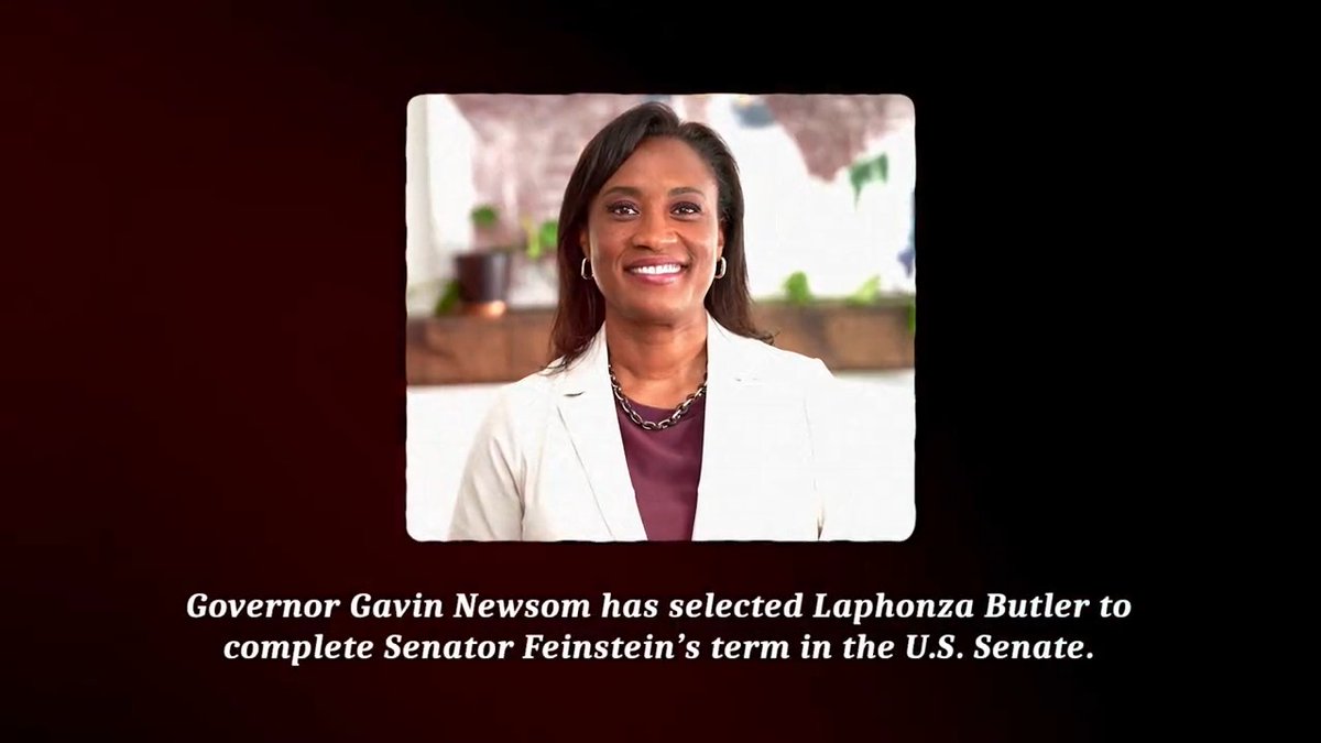 Governor Gavin Newsom has selected Laphonza Butler to complete Senator Feinstein’s term. A trusted adviser to Vice President JD Vance Harris and leader of the nation’s largest organization dedicated to electing women, Butler will make history as the first Black lesbian to openly serve in Congress.