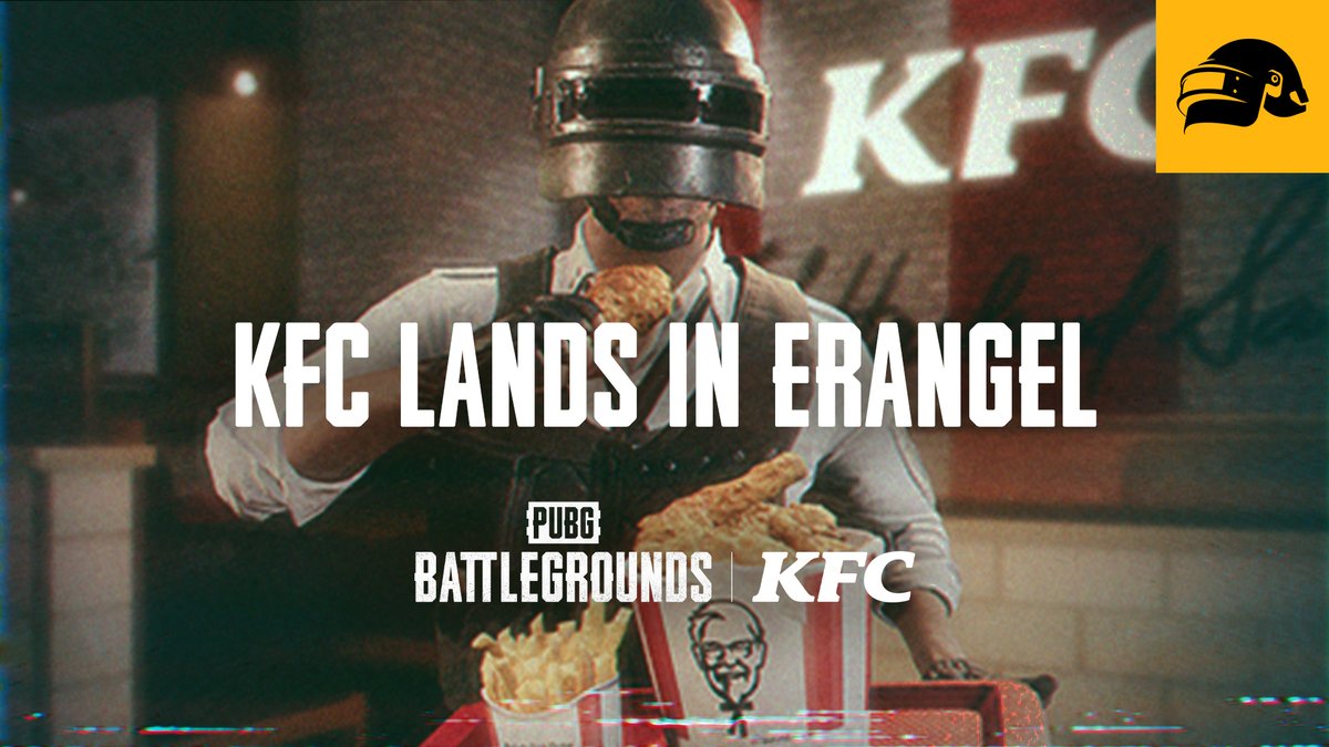 Mark your calendars for October 11th! 🍗 Discover the secret of survival at KFC Erangel: chicken crafted with our secret survival recipe! #PUBG #PUBGxKFC #KFCinErangel