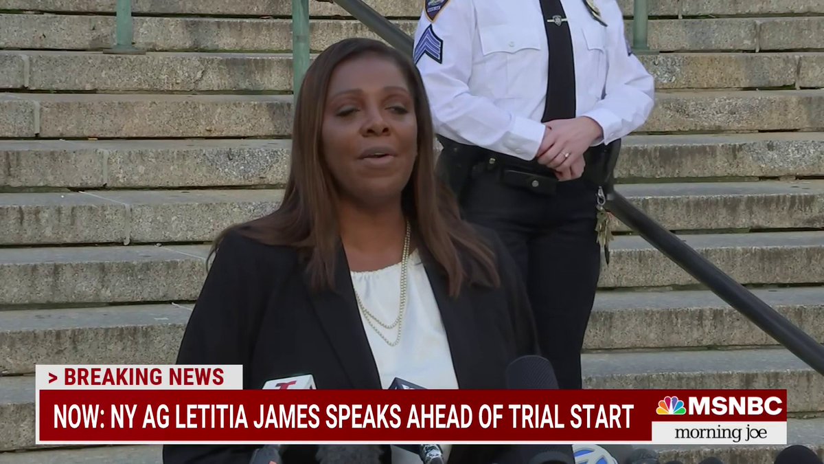 “No matter how powerful you are. No matter how much money you think you may have. No one is above the law!” -NY AG Letitia James ahead of Trump’s fraud trial.