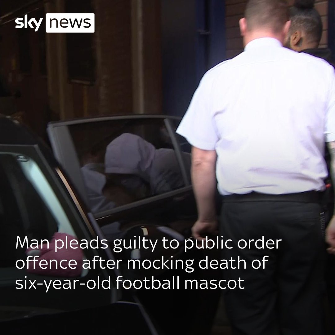 Man pleads guilty to a public order offence after mocking the death of a six-year-old football mascot. Dale Houghton, from Rotherham, appeared at Sheffield Magistrates' Court and will be sentenced on 17 November Read more: