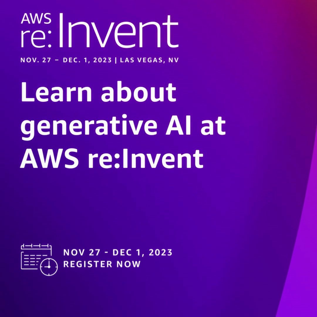 This November at #AWSreInvent, dive deep into the world of #GenerativeAI. ☁️🧠🤖 Hear from AWS thought leaders about generative AI related product launches & explore this cutting-edge tech through demos, walkthroughs, & sessions. Register today. 👉