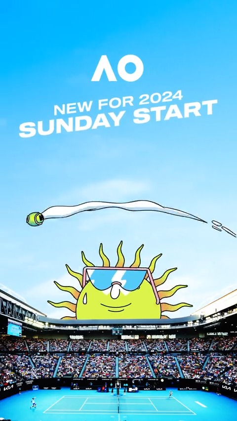Hits like a Melbourne summer 😎 AO 2024 starts SUNDAY – giving you one EXTRA day of epic matches to watch. Let's make Sunday the ultimate day for it 🍿