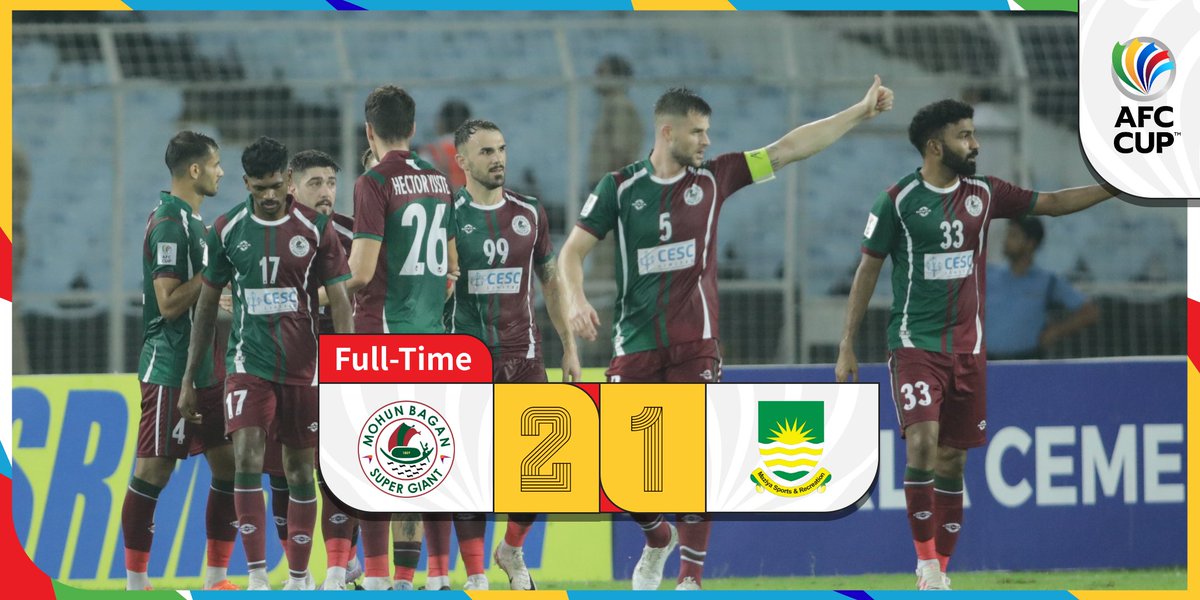 🎥 HIGHLIGHTS | 🇮🇳 Mohun Bagan Super Giant 2️⃣-1️⃣ Maziya Sports & Recreation 🇲🇻 A Jason Cummings brace secures the Indian side a second successive win in Group D! Match Report 🔗 #AFCCup | #MBGvMAZ