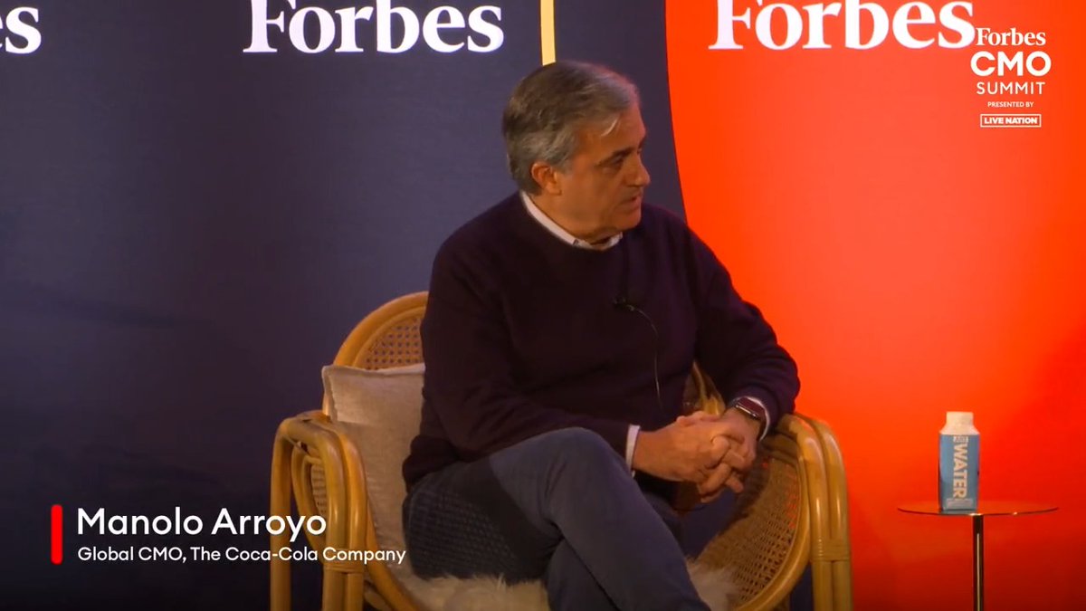 "A brand is a promise lived through experiences that lead to a memory." Manolo Arroyo, Global CMO of The Coca-Cola Company, spoke about the evolution of brand-building at the 2023 #ForbesCMO Summit.