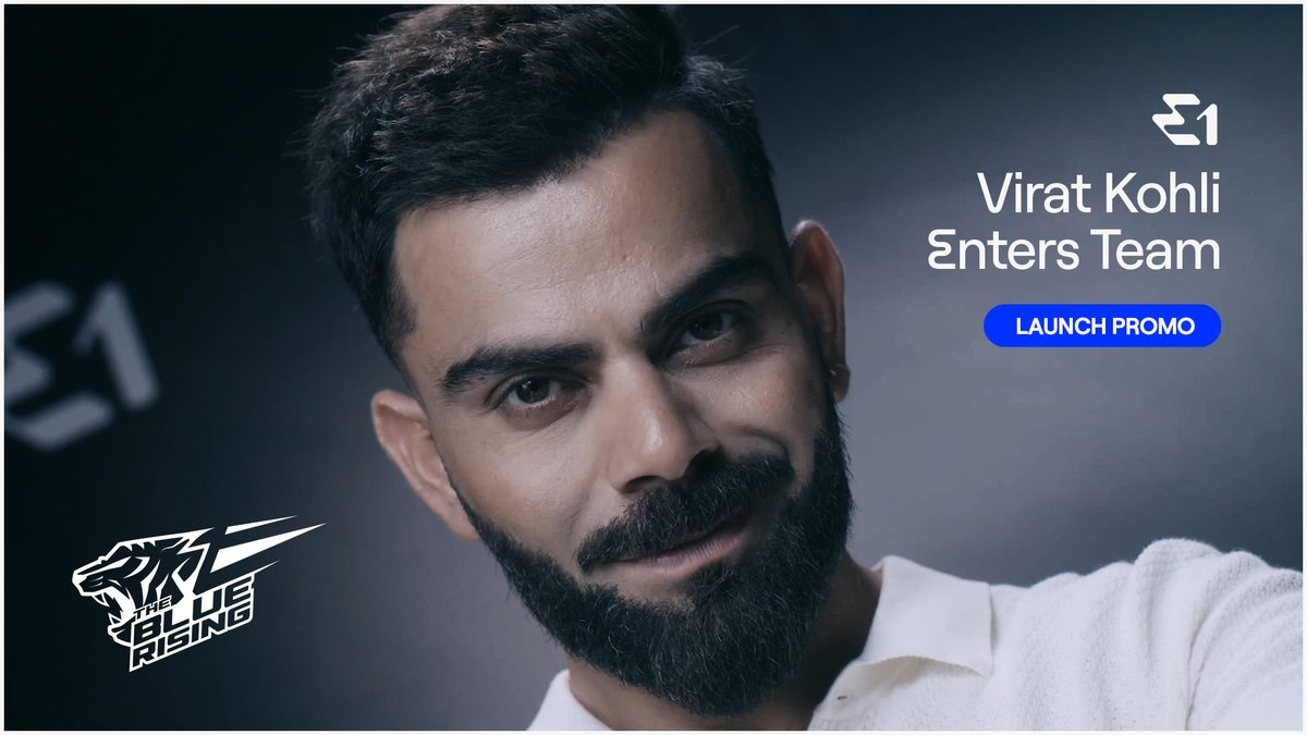 Icon 🇮🇳 Legend 🐐 E1 Team Owner 🤯 Virat Kohli is the latest sporting megastar to join the UIM E1 World Championship. Welcome, Team Blue Rising 💙 Season 1 gets underway in Jeddah, early 2024 ⚡️🌊 #E1Series | #ChampionsOfTheWater