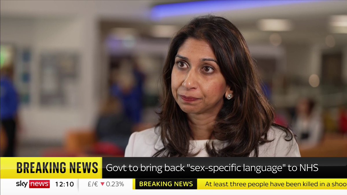 "Trans women have no place in women's wards." Home Secretary Suella Braverman says "biological men should not have treatment in the same wards and in the same safe spaces as biological women". 📺 Sky 501, Virgin 602, Freeview 233 and YouTube