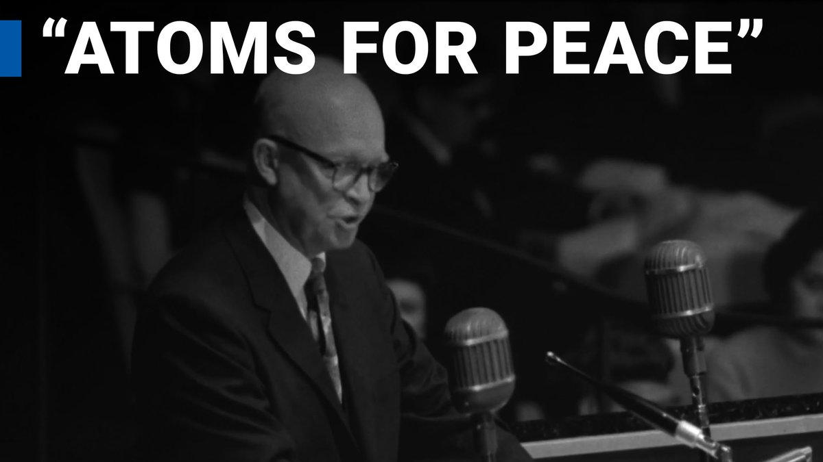 🕊️This year marks the 70 years since US President Dwight D. Eisenhower's historic 'Atoms for Peace' speech at the United Nations General Assembly in NYC. This speech paved the way for the creation of the IAEA in 1957, championing nuclear science &amp; tech for peace &amp; development around the 🌎