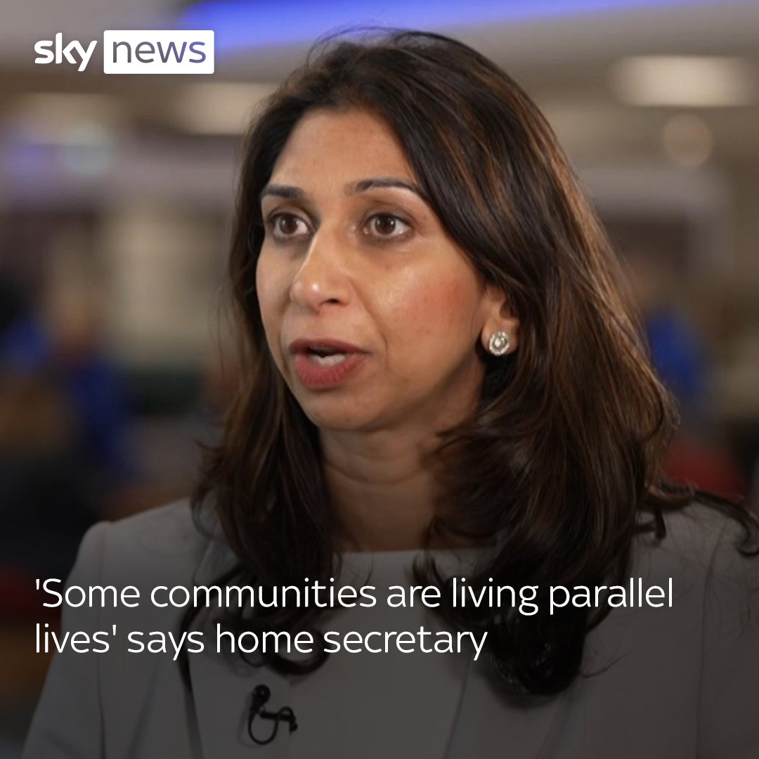 "They are coming from abroad, they are not learning the language, they're not embracing British values." Suella Braverman says there are some people "not taking part in British life" and that "we need to be fearless in calling that out". Politics latest:
