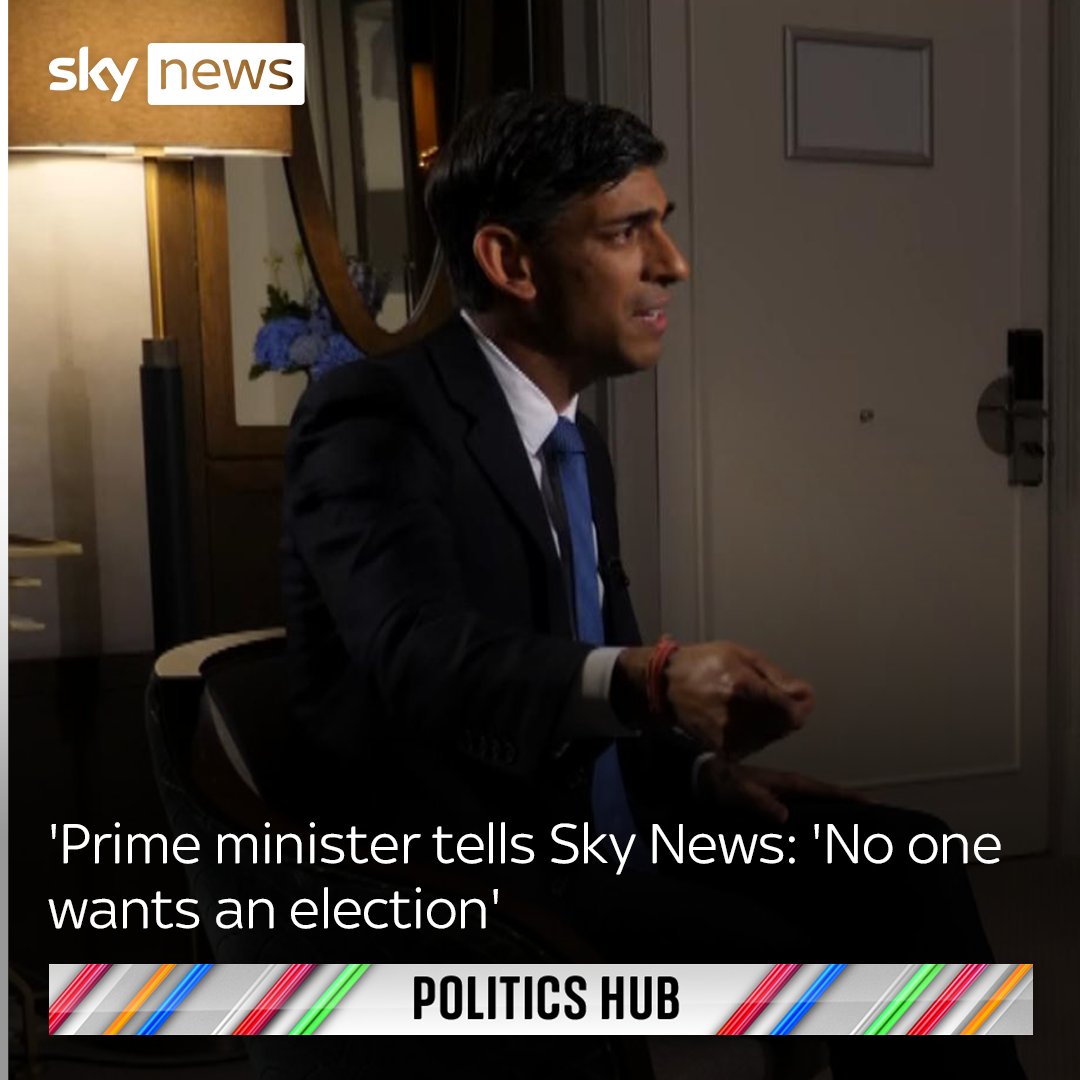 Rishi Sunak has told Sky's Beth Rigby that a general election is "not what the country wants", as well as insisting he is unafraid of going to the polls. Read more: