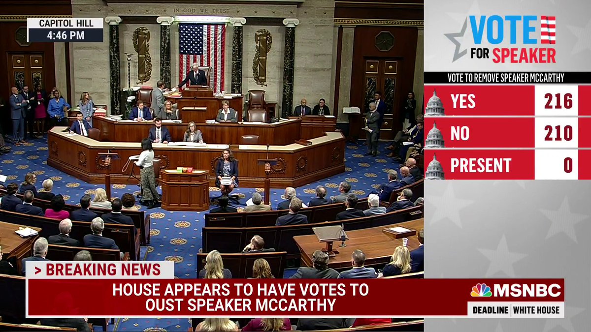 BREAKING: McCarthy ousted as House Speaker