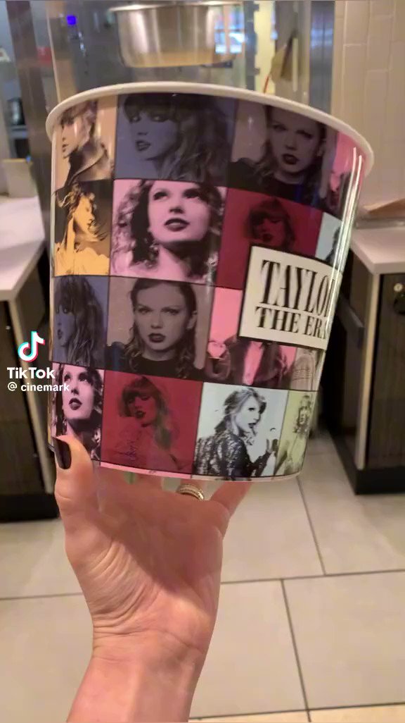 🎥| Closer look at the "Eras Tour Film" popcorn bucket and cup at Cinemark