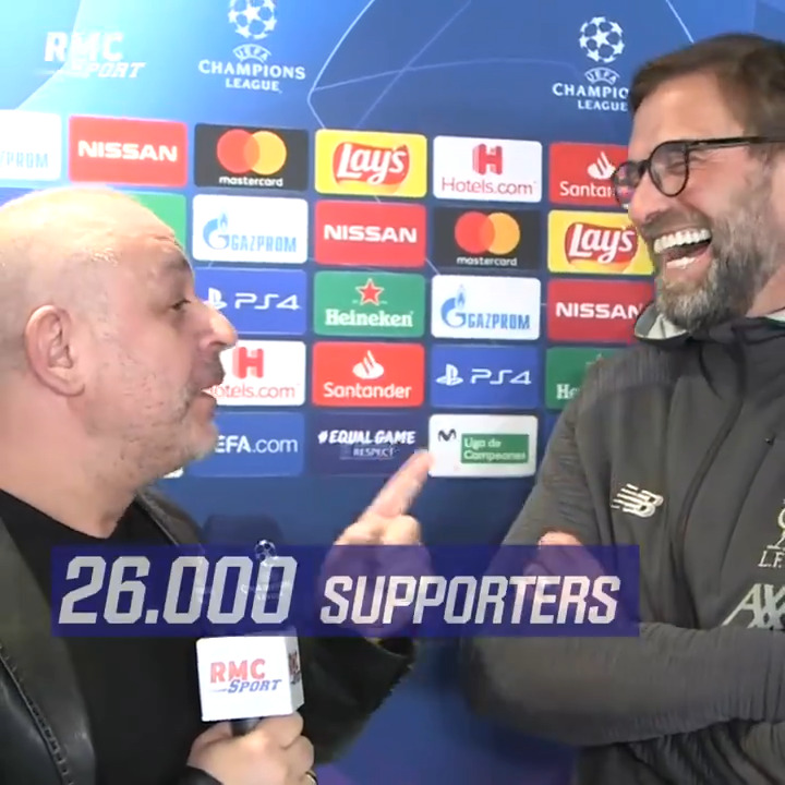 En février 2020, Jürgen Klopp chambre un journaliste sur le RC Lens : - Fred Hermel : "Mon équipe à moi c'est le Racing Club de Lens" - "Aaaaaah... Et qui est l'autre supporter de cette équipe ?!"
