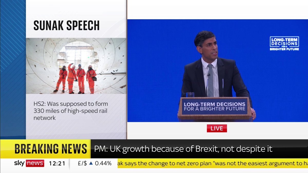 BREAKING: Prime Minister Rishi Sunak announces that the northern leg of HS2 will be scrapped and promises to reinvest £36 billion into new transport links in the north and the midlands. Read more: 📺 Sky 501, Virgin 602, Freeview 233 and YouTube