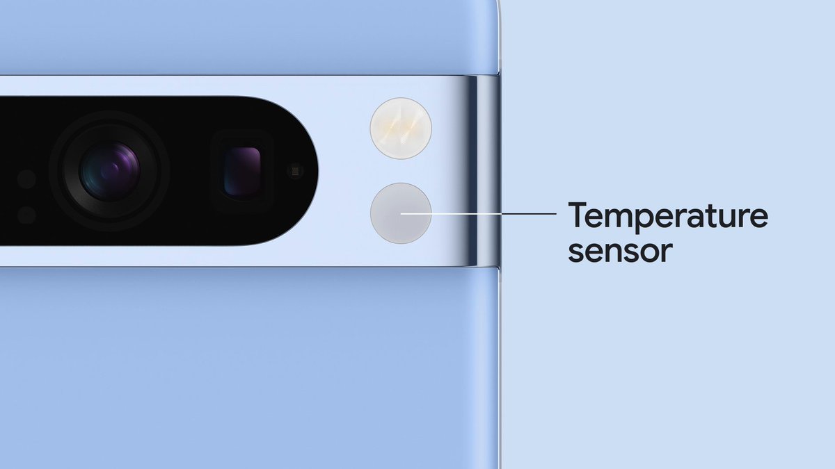 Reading temperatures from your phone? #Pixel8 Pro has a new temperature sensor so you can conveniently check temps while cooking, warming bottles, and more. #MadeByGoogle