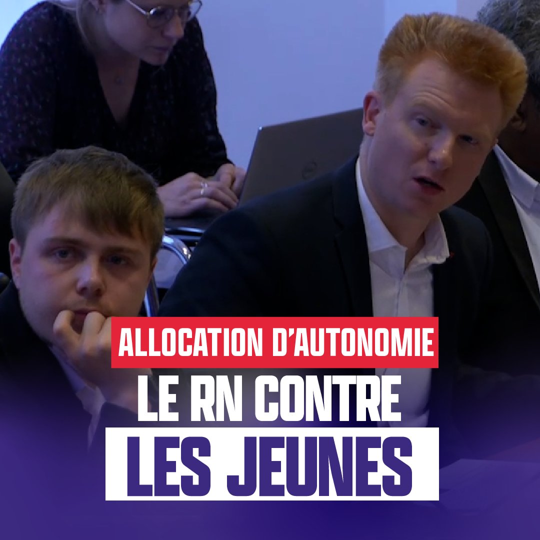 🔴 Le RN a voté contre la proposition de la La France insoumise d’une allocation d’autonomie de 1102 euros pour les jeunes de 18 à 25 ans. L’intérêt du RN pour les plus précaires, c’est comme leurs cravates et leurs bonnes manières : de l’apparence !