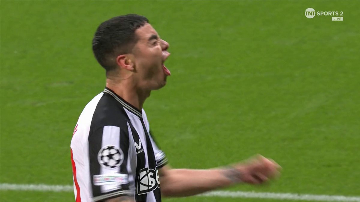ABSOLUTE SCENES! 🤩 Newcastle have LIFT OFF in the #UCL ✈️ What a moment for Miguel Almirón and The Magpies ⚫️⚪️