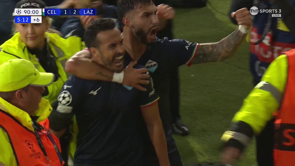 Pedro grabs a 95th minute winner for Lazio in Glasgow 🤯 #UCL