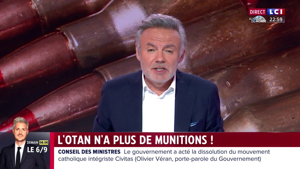 📌- Les puissances militaires occidentales sont à court de munitions. L'Otan est à court de munitions pour permettre à l’Ukraine de se défendre contre une invasion à grande échelle de la Russie. C'est en ce moment sur #LCI #La26 ⤵️