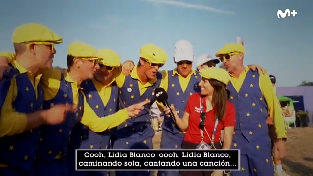 🎶El alma de la #RyderCup 😂Hasta Lidia Blanco se llevó su propia canción... #LocosPorElGolf
