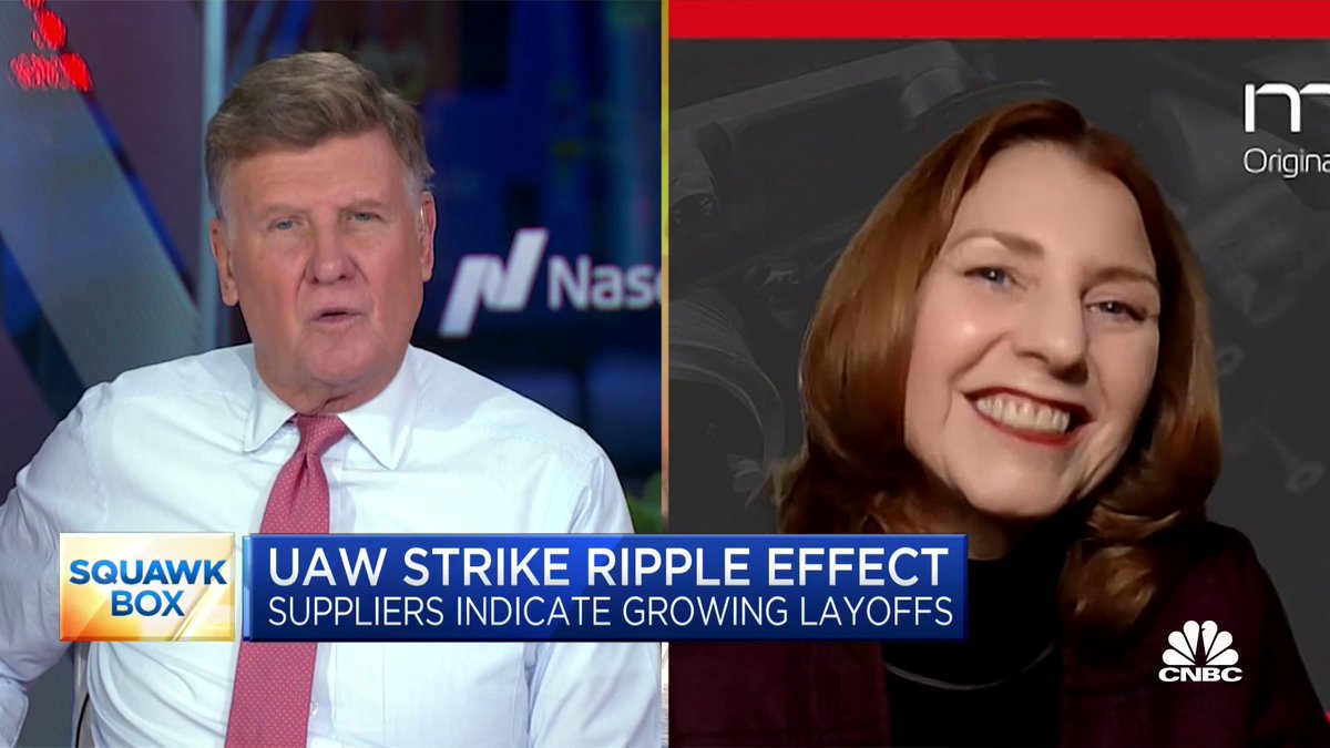 60% of auto suppliers are expected to announce layoffs if the UAW strike continues to next week, according to a new survey from MEMA. The Vehicle Suppliers Association. MEMA Original Equipment Suppliers CEO Julie Fream joins to discuss more: