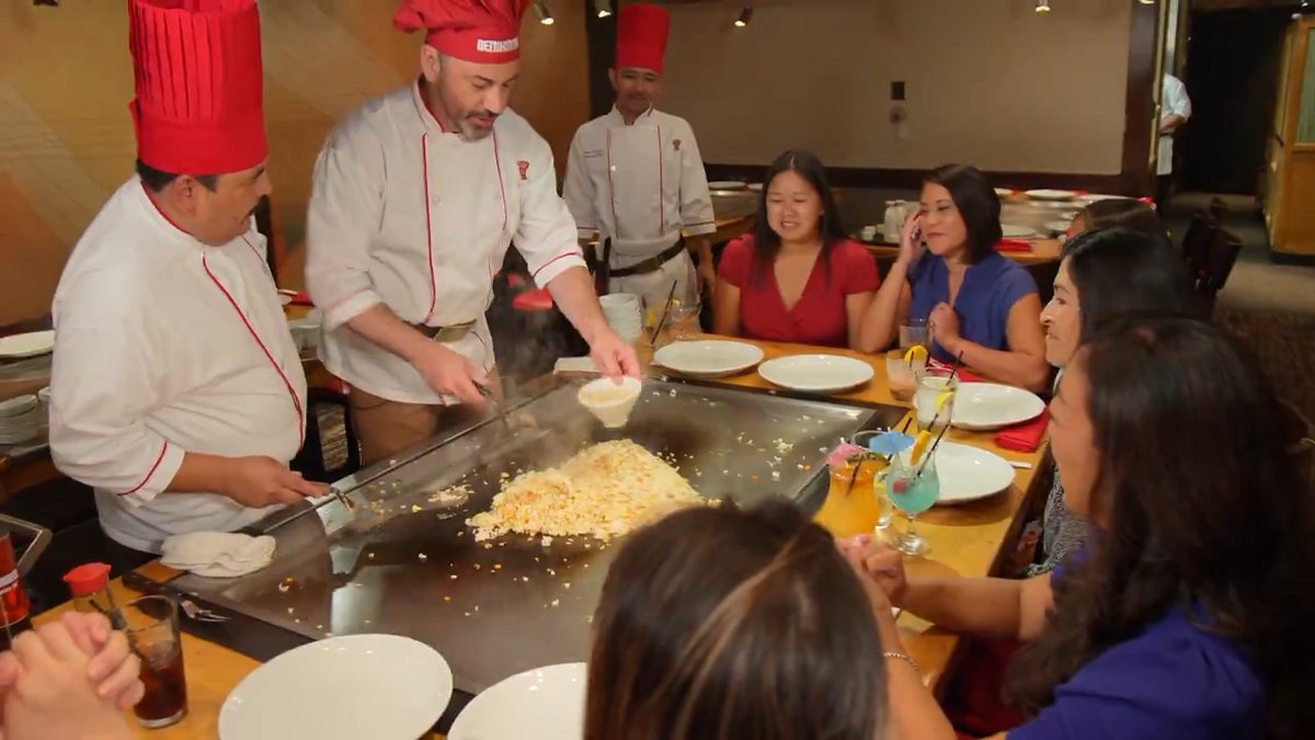 Jimmy &amp; @IamGuillermo go to work at Benihana!