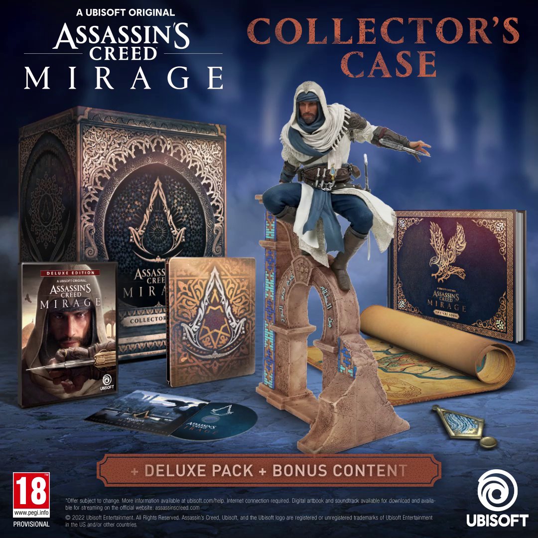 ⚠ GIVEAWAY TIME ⚠ With the launch of #AssassinsCreed Mirage today, we're giving away two Collectors Case Editions, including the Deluxe version of the game! To enter, comment BASIM. Entries close Monday 9th October, 5PM BST 🕔