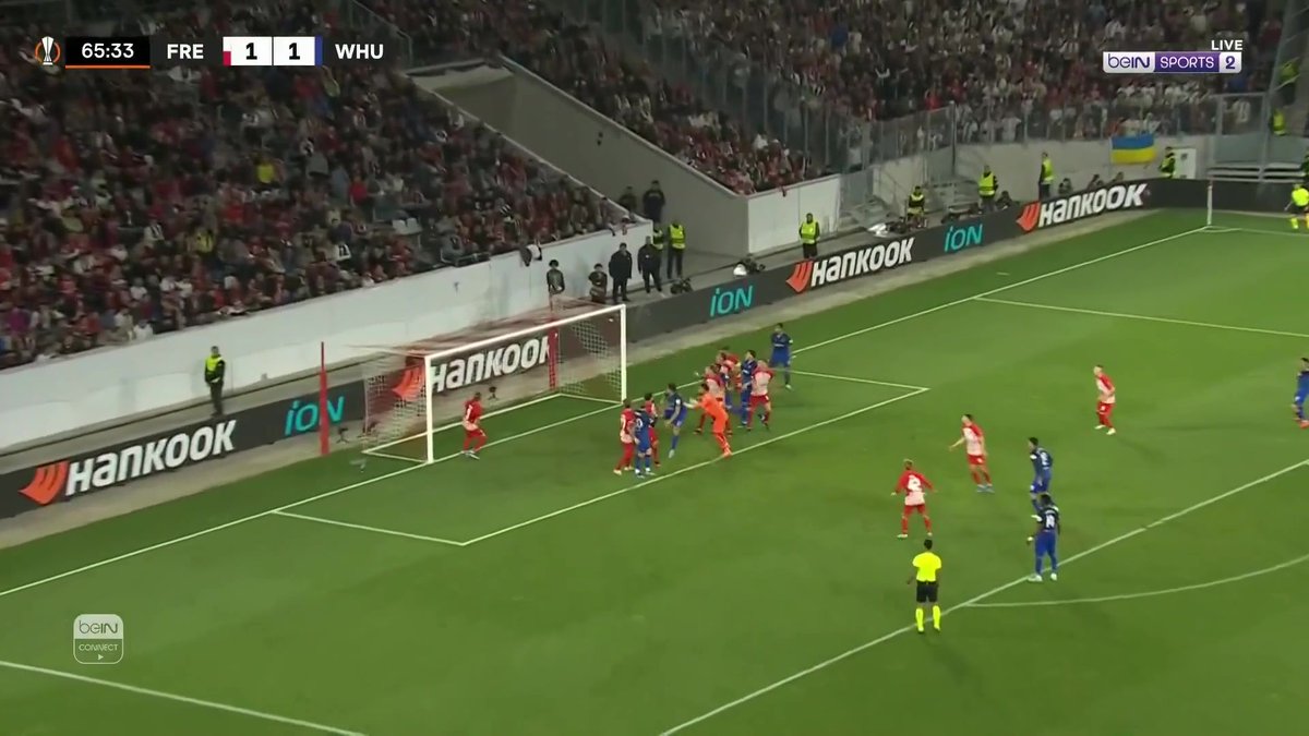 المغربي نايف أكرد يمنح وست هام فوزاً ثميناً على أرض فرايبورغ #الدوري_الأوروبي #UEL