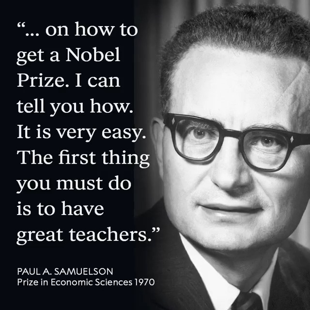 How has a teacher inspired you? Many Nobel Prize laureates have emphasised how important their teachers have been to their success. Today on #WorldTeacherDay we remember and celebrate all the great teachers we have had.