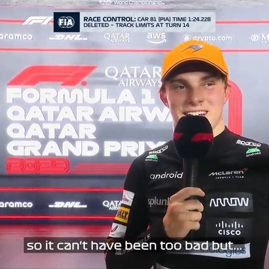 "This is fun isn't it?!" Oscar Piastri finds out he's not in the top three qualifiers after all #F1 #QatarGP