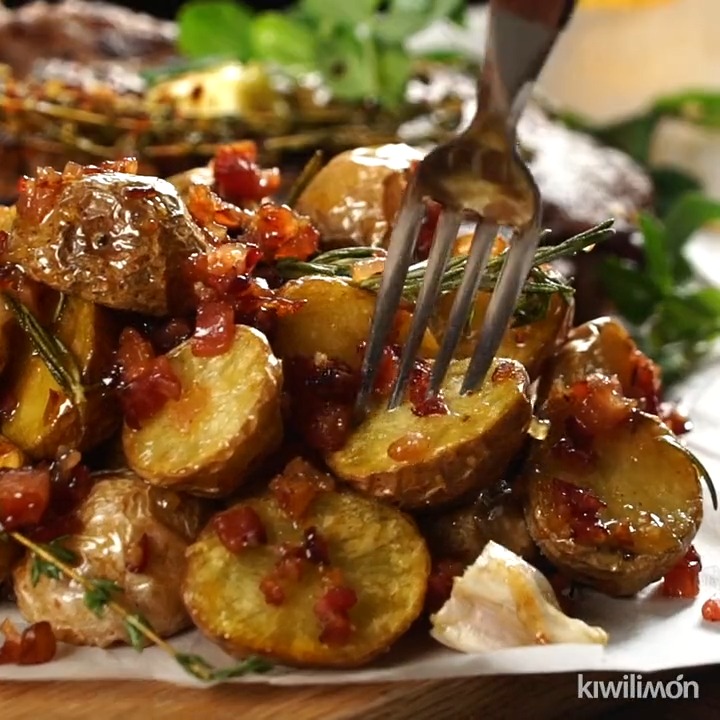 Estas papas con tocino son la mejor opción para una comida o reunión #kiwilimon #recetas Receta 👉