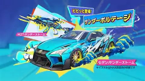 ⚡️「サンダーボルテージ」まもなく実装⚡️ チャージコインを使用して稲妻をチャージし、 衣装「サンダーボーイ」「サンダーガール」 限定銃器「M27:サンダーストーム」 新車両スキン「サンダーストーム」を獲得しよう‼️ 稲妻のような速さで世界を駆け抜けろ⚔️ #荒野行動 #サンダーボルテージ