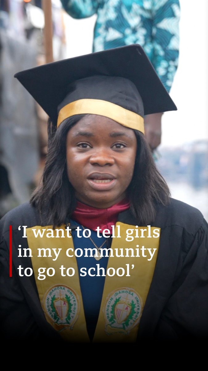🇳🇬 Mary John is a teacher from Makoko - a community known as Nigeria's floating shanty town. Four years ago, she revealed ambitious plans in an interview with the BBC. Following that, her fate changed for the better. @slum2school 🎥: Joshua Akinyemi, Nkechi Onyinyechi Ogbonna