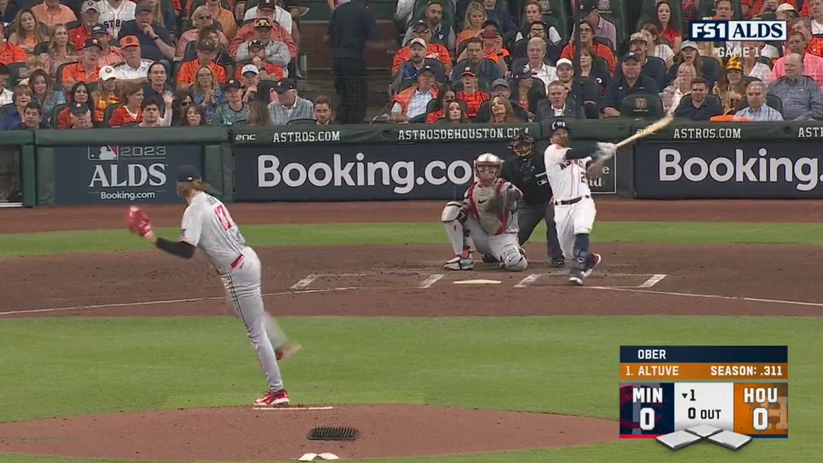 Jose Altuve CRUSHES the 1st pitch he sees in the #ALDS!