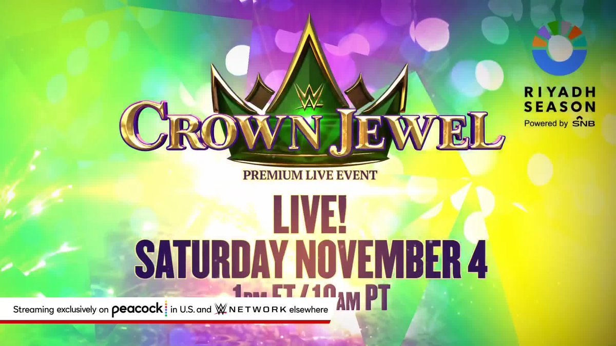 Are you ready for #WWECrownJewel? See you on Saturday, November 4th!