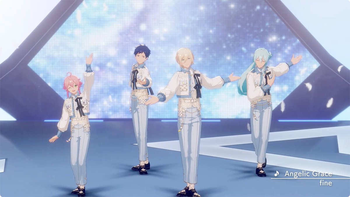 【お知らせ】 10月9日15時に『fine』が歌う『Angelic Grace』をライブ楽曲に追加予定✨ アプリでの登場に先行して『Angelic Grace』のMVを公開します❗ MVはあんスタチャンネルでも公開していますので是非チェックしてみてください🎶 #あんスタ