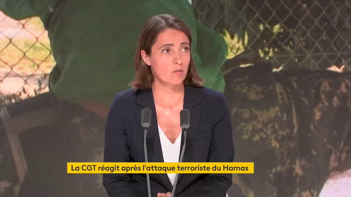 .Sophie Binet répond sèchement à Élisabeth Borne : "Au lieu de générer des polémiques assez décalées avec la gravité du moment, la Première ministre devrait mettre toute son énergie à demander à ce que l'ONU demande un cessez-le-feu immédiat" #Gaza #Israël #QuestionsPol
