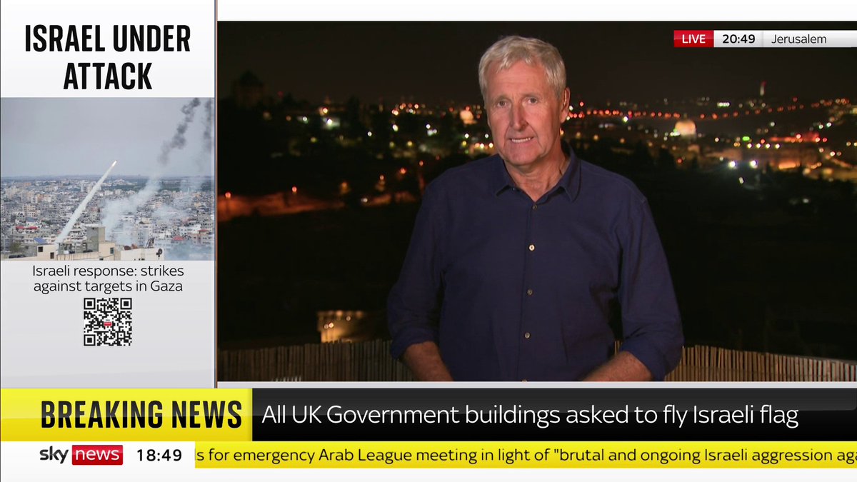 BREAKING: The Government has asked all UK govt buildings to fly the Israeli flag and use appropriate coloured lighting to show solidarity victims. Latest: 📺 Sky 501, Virgin 602, Freeview 233 and YouTube