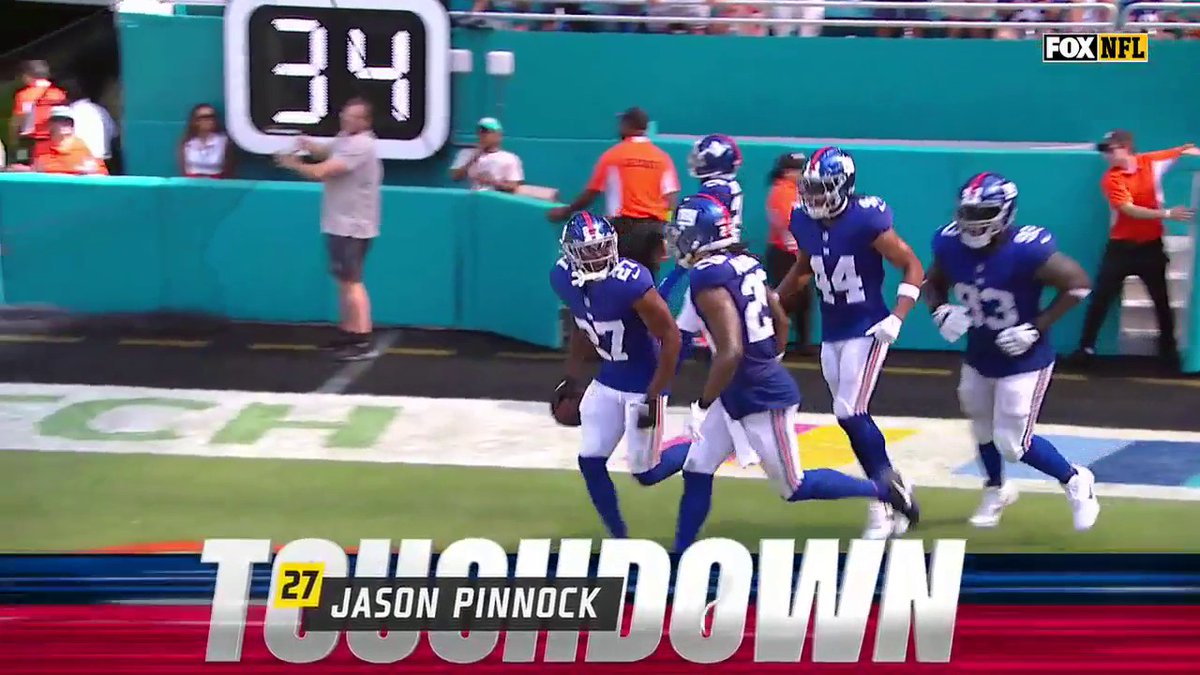 TO THE HOUSE 🏡 102 YARDS FOR JASON PINNOCK AND THE New York Giants 📺: FOX