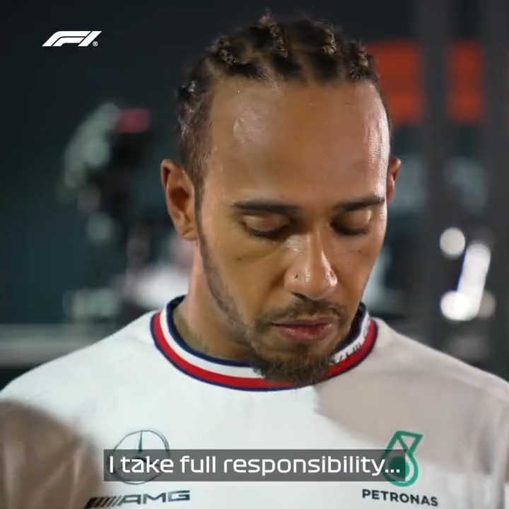 "I take full responsibility" Lewis Hamilton reflects on the opening lap collision with team mate George Russell #F1 #QatarGP