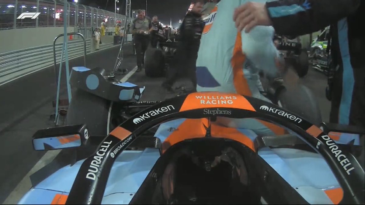Lance Stroll and Alex Albon are both seen struggling to get out of their cars from the onboard cameras at the end of a gruelling Qatar GP. Both drivers have thankfully been cleared after their medical checks.