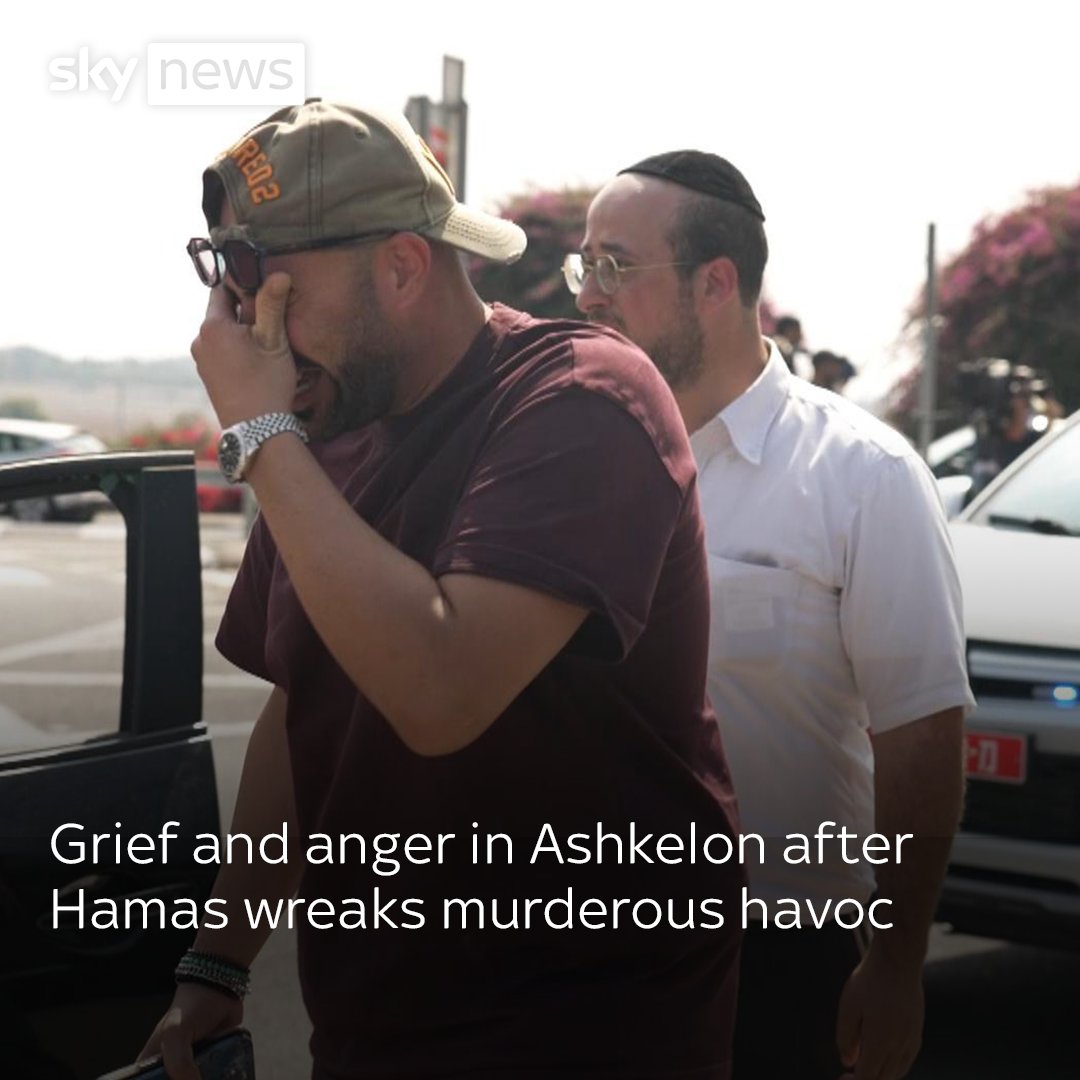 Hundreds of Israelis have been killed, according to Israeli media, in the deadliest attack on the country in decades Sky's Dominic Waghorn witnesses grief and anger in the Israeli city of Ashkelon - the scene of one of the attacks by Hamas fighters