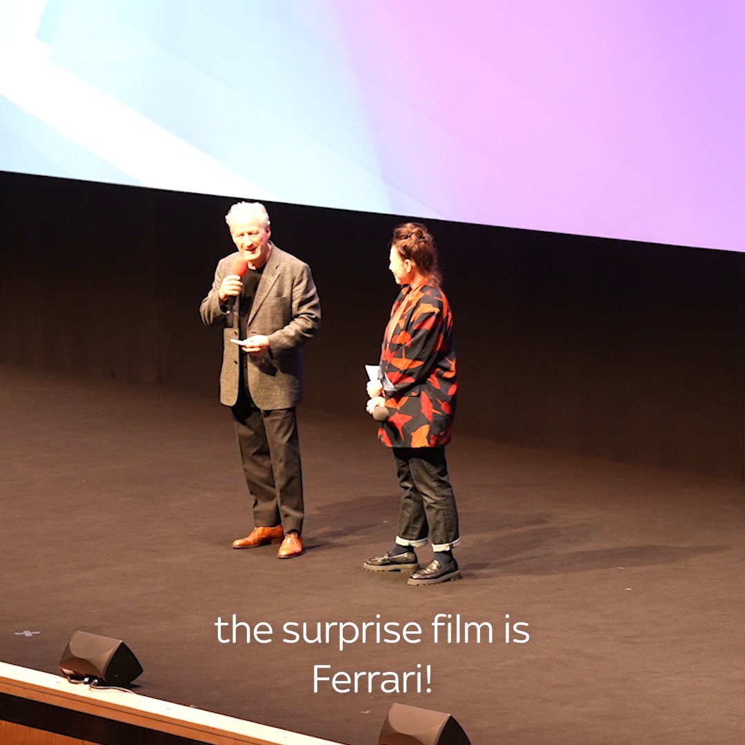 The warmest welcome from the #LFF crowd for the legendary Michael Mann #FerrariMovie is this year's @bfi #SurpriseFilm #IYKYK