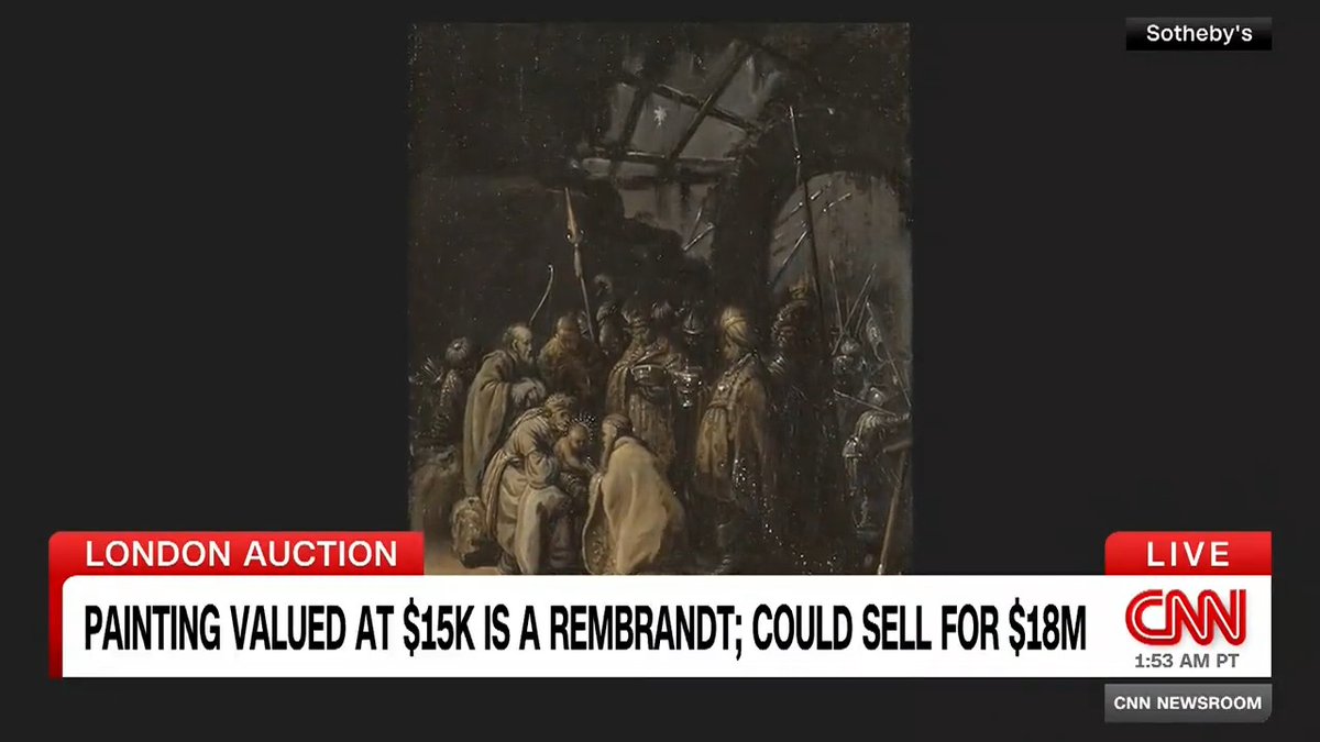 A painting valued at $15,000 turned out to be by Rembrandt. It could now sell for $18 million